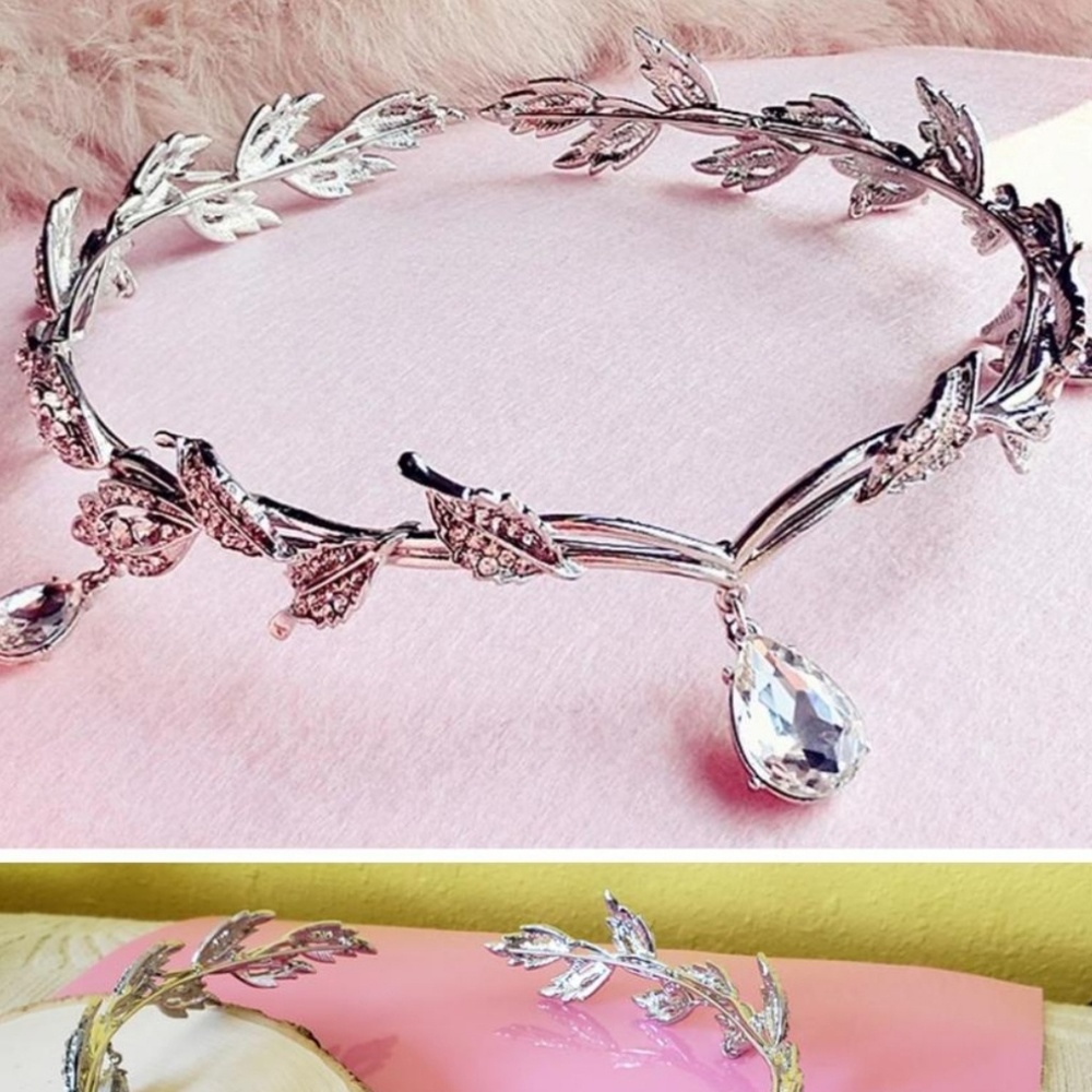Rhinestone Teardrop Bridal Crown Tiara